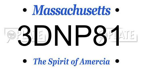 3DNP81 Massachusetts License Plate