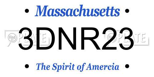 3DNR23 Massachusetts License Plate
