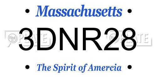 3DNR28 Massachusetts License Plate