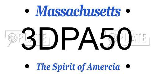 3DPA50 Massachusetts License Plate