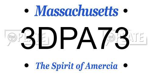 3DPA73 Massachusetts License Plate