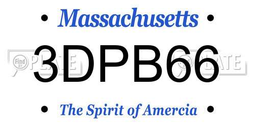 3DPB66 Massachusetts License Plate