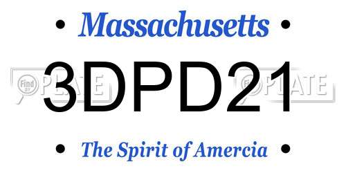 3DPD21 Massachusetts License Plate