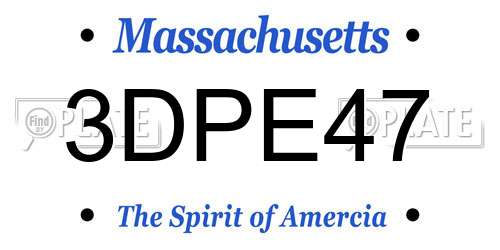 3DPE47 Massachusetts License Plate