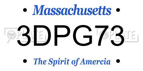 3DPG73 Massachusetts License Plate