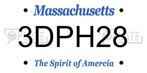 3DPH28 Massachusetts License Plate