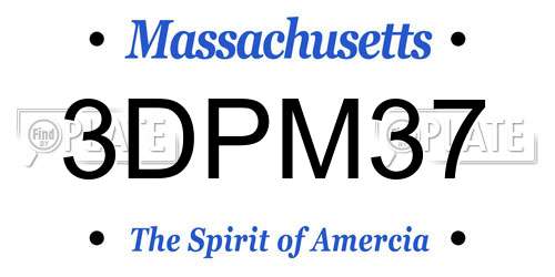 3DPM37 Massachusetts License Plate