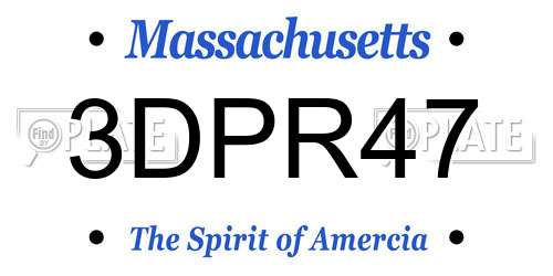 3DPR47 Massachusetts License Plate