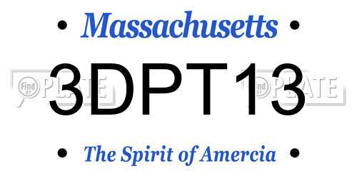 3DPT13 Massachusetts License Plate