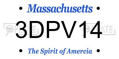 3DPV14 Massachusetts License Plate