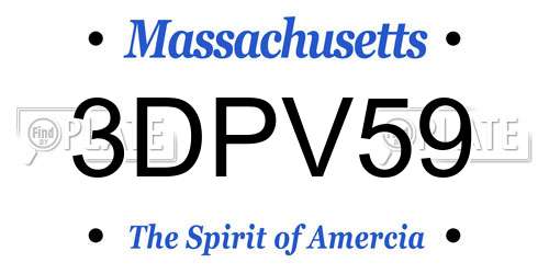 3DPV59 Massachusetts License Plate