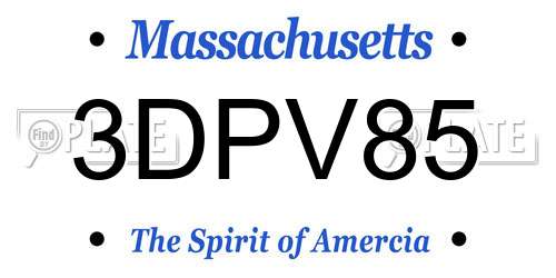 3DPV85 Massachusetts License Plate