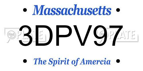 3DPV97 Massachusetts License Plate