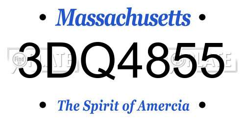 3DQ4855 Massachusetts License Plate