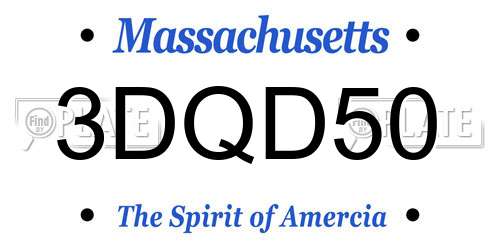 3DQD50 Massachusetts License Plate