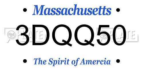 3DQQ50 Massachusetts License Plate