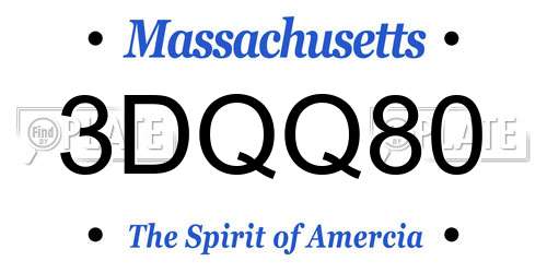3DQQ80 Massachusetts License Plate