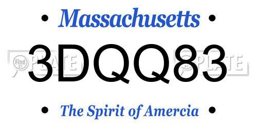3DQQ83 Massachusetts License Plate