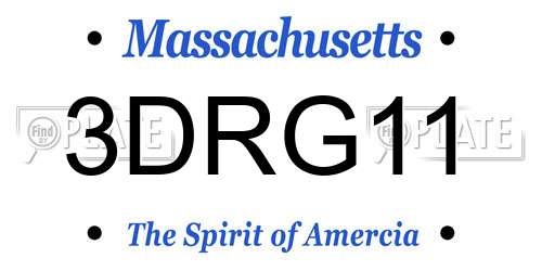 3DRG11 Massachusetts License Plate