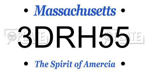 3DRH55 Massachusetts License Plate