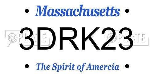 3DRK23 Massachusetts License Plate