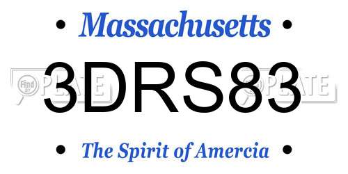 3DRS83 Massachusetts License Plate
