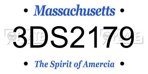 3DS2179 Massachusetts License Plate