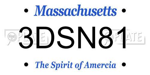 3DSN81 Massachusetts License Plate