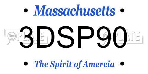 3DSP90 Massachusetts License Plate
