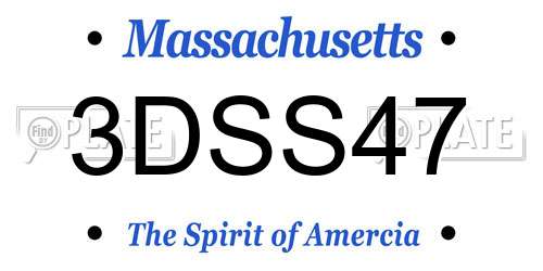 3DSS47 Massachusetts License Plate