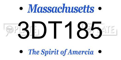 3DT185 Massachusetts License Plate