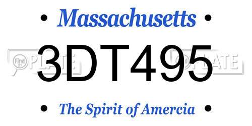 3DT495 Massachusetts License Plate