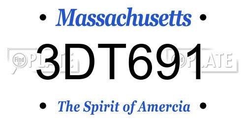 3DT691 Massachusetts License Plate