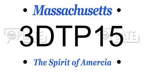 3DTP15 Massachusetts License Plate