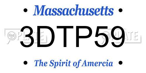 3DTP59 Massachusetts License Plate