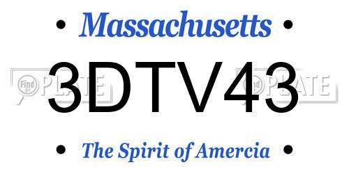 3DTV43 Massachusetts License Plate