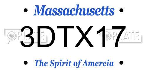 3DTX17 Massachusetts License Plate