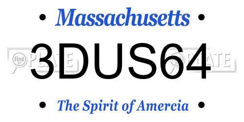 3DUS64 Massachusetts License Plate