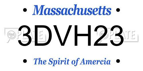 3DVH23 Massachusetts License Plate