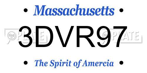 3DVR97 Massachusetts License Plate