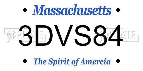 3DVS84 Massachusetts License Plate
