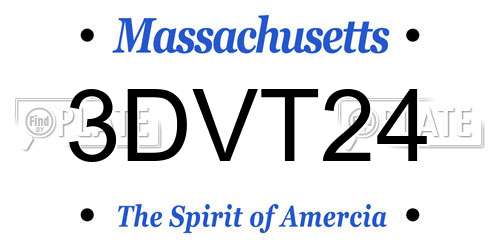 3DVT24 Massachusetts License Plate