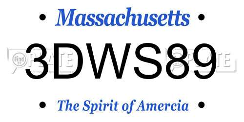 3DWS89 Massachusetts License Plate