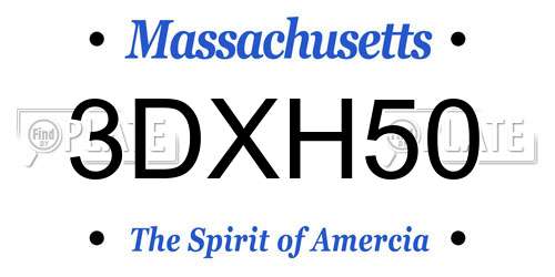3DXH50 Massachusetts License Plate