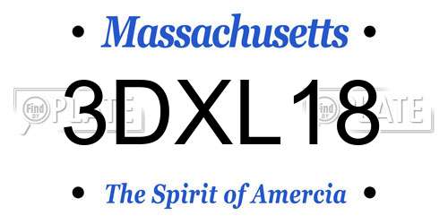3DXL18 Massachusetts License Plate