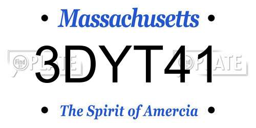 3DYT41 Massachusetts License Plate