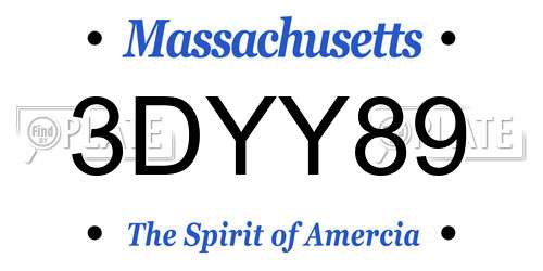 3DYY89 Massachusetts License Plate