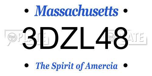 3DZL48 Massachusetts License Plate
