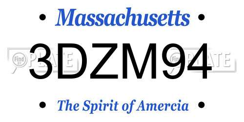3DZM94 Massachusetts License Plate
