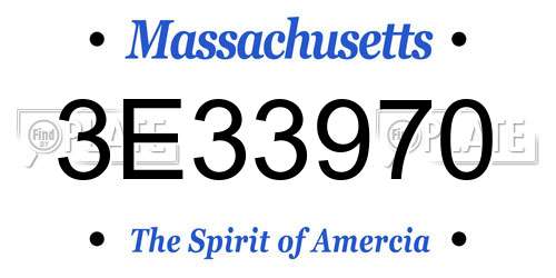 3E33970 Massachusetts License Plate
